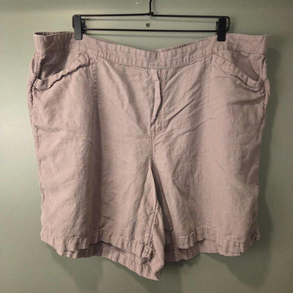 J. Jill Linen & Tencel Pull On Shorts Gray Size 3X Pure Jill